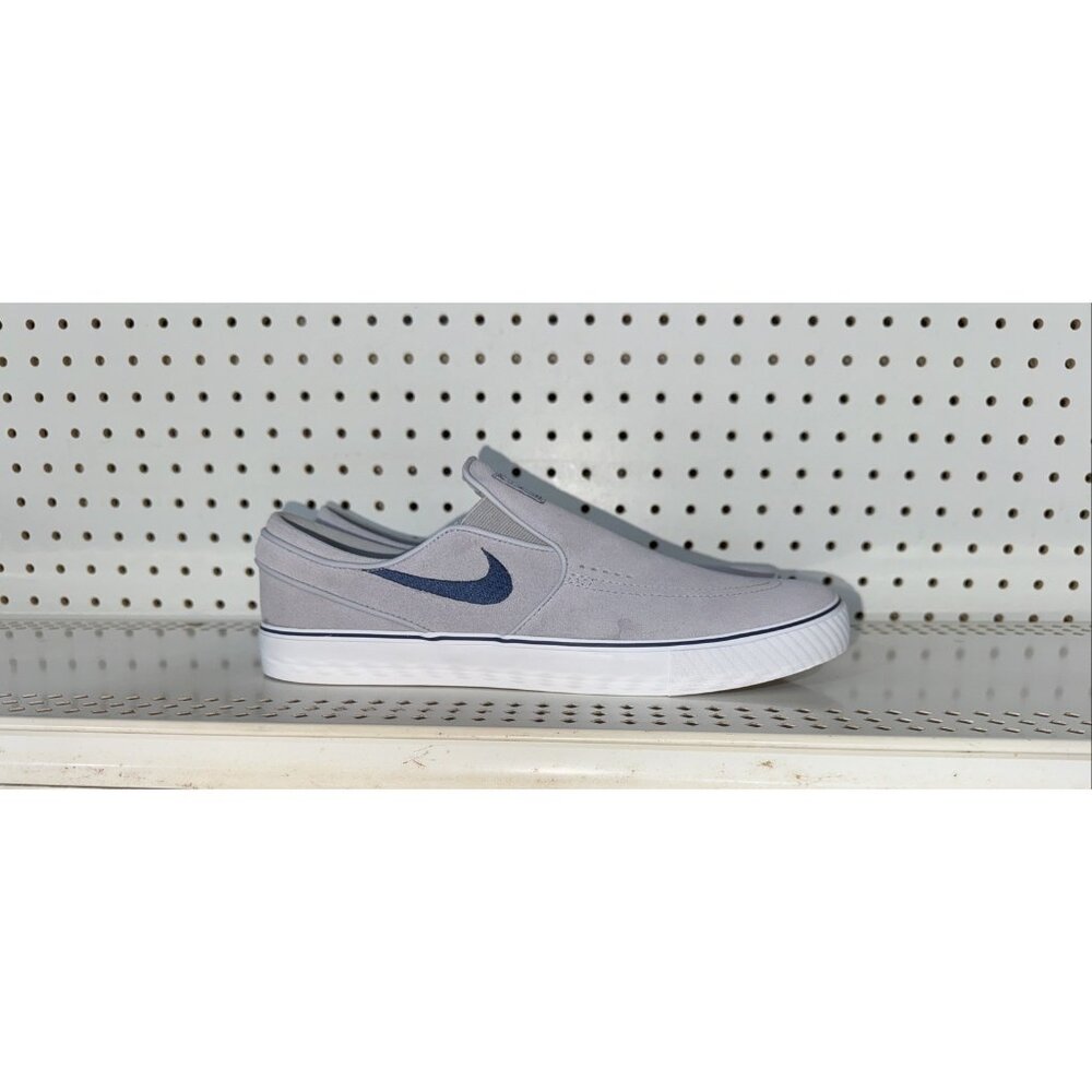 Nike SB Janoski+ Mens Suede Slip On Athletic Skate Shoes Size 8.5 Gray Blue
